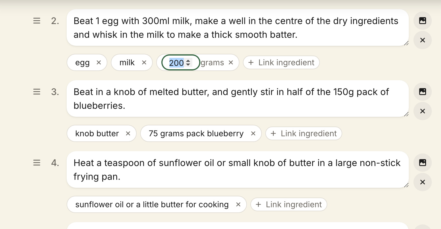 The ask: an amount entry opens over a freshly attached chip