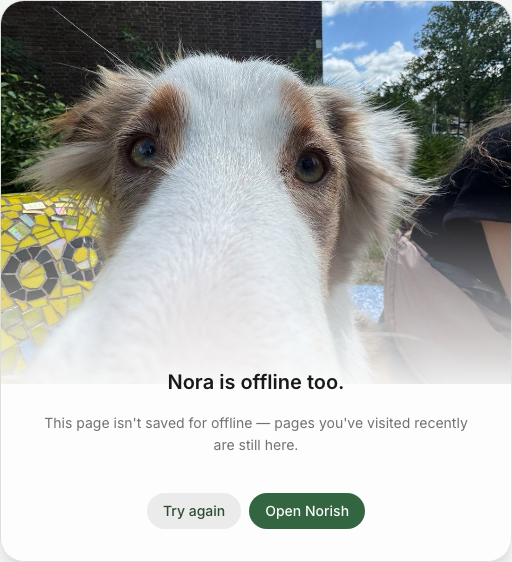 The offline unavailable screen